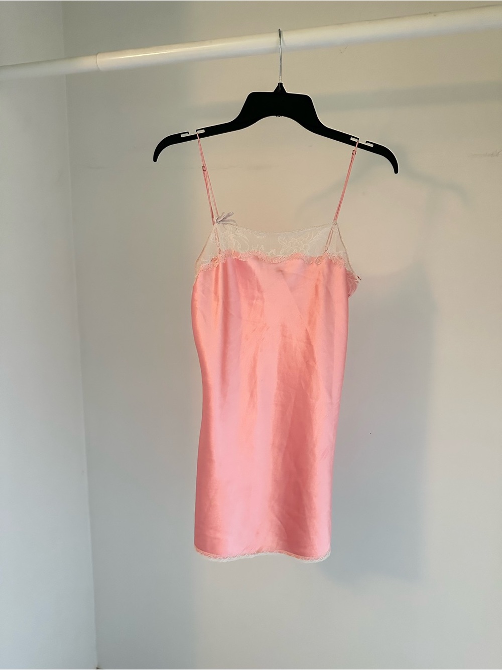 Victoria's Secret Pink Satin Lace Trim Slip